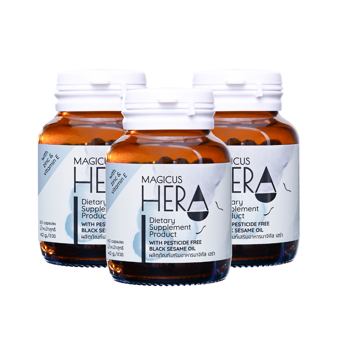มาจิคัส เฮร่า Magicus Hera อาหารเสริมบำรุงผม สำหรับผู้มีปัญหาผมร่วง ผมบาง ศีรษะล้าน 3 ขวด