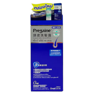 Pregaine Shampoo ขนาด 200 ml พรีแกน แชมพูผมร่วง ผมบาง พรีเกน เคลียร์ เจล แชมพู 200มล. **แพคเกจใหม่ สูตรเดิม