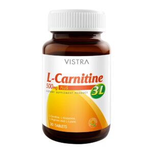 VISTRA L-carnitine 500mg Plus 3L 30เม็ด. วิสทร้า แอล-คาร์นิทีน