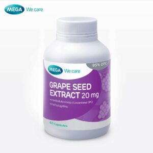 MEGA We care เมก้าวีแคร์ GRAPE SEED 20 mg (60 's) สารสกัดจากเมล็ดองุ่น 20 มก. 60 เม็ด