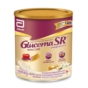 Abbott Glucerna SR Triple Care 400 กรัม อาหารทดแทนสูตรครบถ้วนสำหรับผู้ป่วยเบาหวาน ใยอาหารสูง ปราศจากแลคโตสและกลูเต็น ใช้ภายใต้การดูแลแพทย์