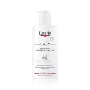 Eucerin pH5 Baby Wash & Shampoo 400ml โลชั่นอาบน้ำและแชมพูเด็กอ่อนโยนต่อผิวบอบบาง ปกป้องผิวจาก 4 ปัจจัยทำร้ายผิว พร้อมเพิ่มความชุ่มชื้น ผิวและเส้นผมนุ่มสุขภาพดี
