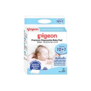 PIGEON Premium Disposable Baby Pad ขนาด 45X60CM (11 ชิ้น) แผ่นรองเปลี่ยนผ้าอ้อม ซึมซับเร็ว ผิวสัมผัสนุ่ม แห้งสบาย ป้องกันการรั่วซึม เหมาะสำหรับใช้ที่บ้านหรือขณะเดินทาง