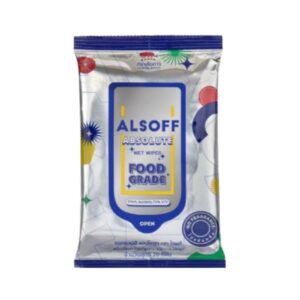 ALSOFF Absolute Wet Wipes ผ้าทำความสะอาดผิวผสมแอลกอฮอล์ 70% มาตรฐาน Food Grade ให้ความสะอาด ไม่เหนียวเหนอะหนะ พกพาสะดวก บรรจุ 10 แผ่น