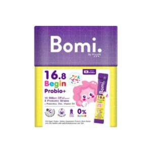 BOMI 16.8 Begin Probio+ โพรไบโอติกส์สำหรับเด็กอายุ 4 เดือนขึ้นไป เสริมใยอาหารและพรีไบโอติก บรรจุ 14 ซอง ใช้ง่าย ละลายน้ำ