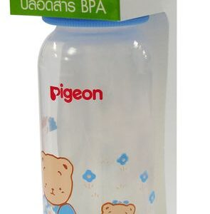 Pigeon ขวดนม PP ลายโคโร ขนาด 240 มล พร้อมจุกนมคลาสสิค ขนาด M ปลอด BPA และ BPS ทนความร้อน 110°C เหมาะสำหรับทารกอายุ 4–5 เดือน