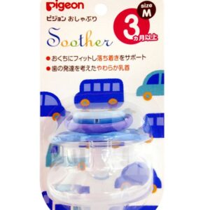 Pigeon จุกหลอก ลายรถ Size M สำหรับเด็ก 3 เดือนขึ้นไป ปลอด BPA ใช้สลับกับการให้นมจากอกมารดาได้ ผ่านการรับรองจากสมาคมของเล่นแห่งประเทศญี่ปุ่น และทันตแพทย์หญิงมิตซูโกะ อินโนอูเอะ