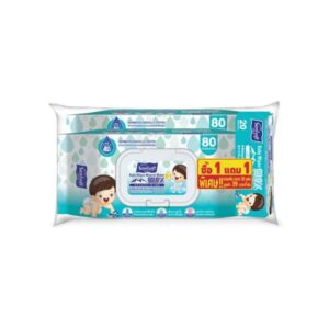SANISOFT Baby Wipes 99.9% Mineral Water ทิชชู่เปียกสูตรน้ำแร่ธรรมชาติ อ่อนโยนต่อผิวเด็ก มีอโลเวร่าและวิตามิน E ปราศจากแอลกอฮอล์และพาราเบน
