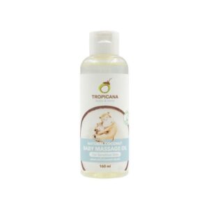 Tropicana Natural Coconut Baby Massage Oil 160ml น้ำมันนวดและบำรุงผิวสำหรับเด็ก จากน้ำมันมะพร้าวออร์แกนิก ปราศจากพาราเบนและน้ำหอม ช่วยให้ผิวนุ่มชุ่มชื้นและแข็งแรง