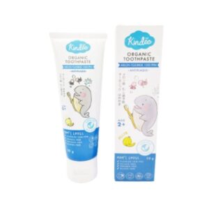 KINDEE Organic Toothpaste Melon ยาสีฟันเด็กออร์แกนิค เกรดอาหาร กลืนได้ รสเมลอนอ่อน มีฟลูออไรด์ 1000ppm ช่วยป้องกันฟันผุ เหมาะสำหรับเด็กอายุ 2 ปีขึ้นไป