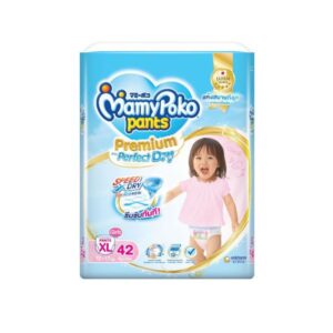 MAMY POKO Pants Premium Extra Dry กางเกงผ้าอ้อมเด็กหญิง Size XL ซึมซับเร็ว แห้งสบายยาวนาน พร้อมขอบเอวระบายอากาศและขอบขานุ่ม ป้องกันการรั่วซึม