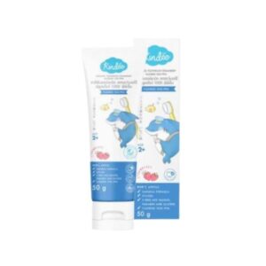 KINDEE Organic Toothpaste Strawberry ยาสีฟันเด็กออร์แกนิค 50g เกรดอาหาร กลืนได้ ฟลูออไรด์ 1000PPM อ่อนโยน ปลอดภัย สำหรับเด็ก 2 ขวบขึ้นไป
