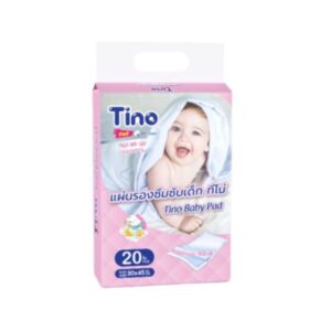 TINO BABYPAD แผ่นรองซับสำหรับเด็ก ขนาด 30x45 ซม. ซึมซับดี ไม่ไหลย้อนกลับ สัมผัสหนานุ่ม อ่อนโยนต่อผิวบอบบาง บรรจุ 20 ชิ้น