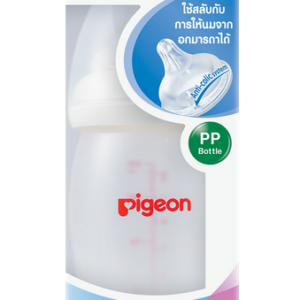 Pigeon ขวดนม PPWN ทรงคอกว้าง 240 มล. พร้อมจุกนม SofTouch Plus ขนาด M ปลอดสาร BPA & BPS ออกแบบตามธรรมชาติ ลดปัญหาท้องอืด เหมาะสำหรับเด็กอายุ 3 เดือนขึ้นไป