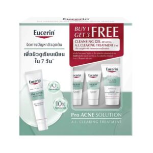 Eucerin Pro Acne Solution Set ช่วยจัดการสิวอุดตัน ลดความมันในรูขุมขน ฟื้นบำรุงผิวให้เรียบเนียน ลดโอกาสเกิดสิวซ้ำ เหมาะสำหรับผิวมันและผิวเป็นสิวง่าย