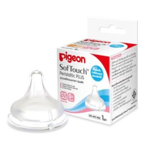 Pigeon SofTouch Plus ขนาด SS จุกนมเสมือนนมมารดา สำหรับเด็กแรกเกิด ระบบ AVS ลดโคลิก ดูดนมสบาย เสมือนดูดจากอกแม่