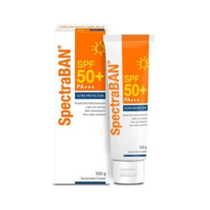 SpectraBAN Ultra Protect SPF50+ PA+++ Cream 100 กรัม กันแดดผิวหน้าและผิวกาย สูตรอ่อนโยน ปราศจากน้ำหอม เหมาะสำหรับผิวแพ้ง่ายและผิวเป็นสิว