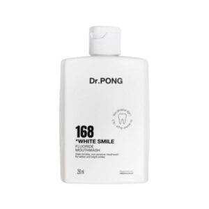 DR.PONG 168 White Smile Fluoride Mouthwash 250ml น้ำยาบ้วนปากเพื่อฟันขาวขึ้นอย่างเป็นธรรมชาติ ลดคราบเหลืองจากชา กาแฟ และป้องกันคราบใหม่อย่างอ่อนโยน โดยไม่ทำลายเคลือบฟัน