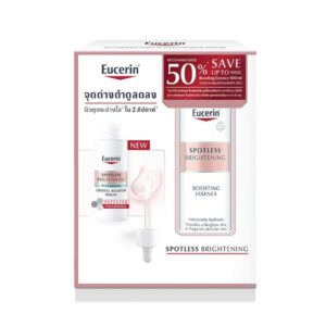 Eucerin Spotless Brightening Booster Serum 30ml + Essence 100ml เซรั่มลดจุดด่างดำ ปรับสีผิวให้สม่ำเสมอ ผิวกระจ่างใส ซึมซาบเร็ว เหมาะสำหรับทุกสภาพผิว เห็นผลจริงใน 2 สัปดาห์