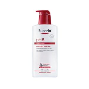 Eucerin pH5 Hydro Serum 400ml โลชั่นบำรุงผิวเข้มข้น เนื้อเซรั่มบางเบา ซึมลึก ฟื้นบำรุงผิวแห้งและบอบบาง ให้ความชุ่มชื้นยาวนาน 12 ชั่วโมง เสริมเกราะปกป้องผิวและปรับสมดุลธรรมชาติ