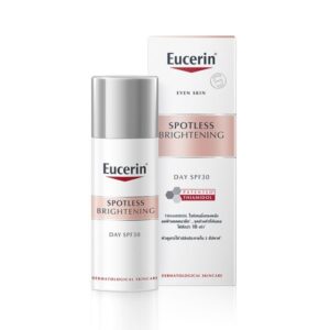 Eucerin Spotless Brightening Day Fluid SPF30 50ml เดย์ฟลูอิดลดฝ้าและจุดด่างดำ ผสาน Thiamidol จัดการเซลล์ผิวคล้ำเสียต้นตอ ปกป้องผิวจาก UVA-UVB ด้วย SPF30 ให้ผิวกระจ่างใส