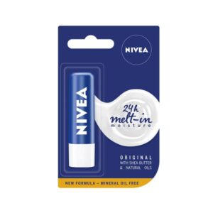 Nivea Lip Original 4.8g ลิปบำรุงริมฝีปาก ผสาน Shea Butter และ Panthenol ช่วยฟื้นฟูริมฝีปากแห้งแตก ให้กลับมานุ่มชุ่มชื้นยาวนาน 12 ชั่วโมง เหมาะสำหรับทุกสภาพอากาศ