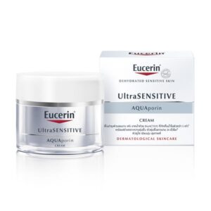 Eucerin Ultra Sensitive Aquaporin Cream 50ml ฟื้นบำรุงผิวบอบบางและผิวแห้ง ขาดน้ำ ด้วย Bio Active กักเก็บน้ำในผิวกว่า 5 เท่า ผิวชุ่มชื้น 24 ชั่วโมง ผิวเนียนนุ่ม สุขภาพดี