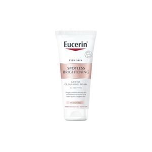 Eucerin Spotless Brightening Cleansing Foam 50g โฟมหน้าใสสูตรอ่อนโยน ปราศจากแอลกอฮอล์ ช่วยลดเลือนฝ้า กระ จุดด่างดำ พร้อมเติมความชุ่มชื้น ฟื้นบำรุงผิวแข็งแรง เหมาะสำหรับผิวบอบบางแพ้ง่าย