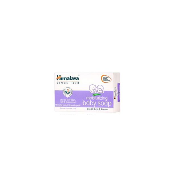 Himalaya Moisturizing Baby Soap 75g สบู่ทำความสะอาดร่างกายสำหรับทารกแรกเกิดจนถึงวัยเด็ก สูตรอ่อนโยน อุดมสมุนไพรและน้ำมันธรรมชาติ ฟื้นฟูความชุ่มชื้น ผิวเนียนนุ่ม และสุขภาพดี