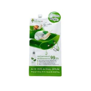 MUI MUI Aloe Vera And Snail Serum 30g เซรั่มว่านหางจระเข้และเมือกหอยทาก ช่วยฟื้นฟูและซ่อมแซมผิว ลดการระคายเคือง ปลอบประโลมผิว และล็อคความชุ่มชื้นให้ผิวเนียนนุ่มยาวนาน