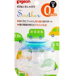 Pigeon จุกหลอก ลายรถ Size S ปลอดสาร BPA นุ่มพิเศษ ดูดสบาย เหมาะสำหรับเด็กแรกเกิด–3 เดือน ผ่านการรับรองจากญี่ปุ่น
