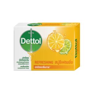 DETTOL REFRESHING Soap Bar 60g สบู่ก้อนแอนตี้แบคทีเรีย ช่วยทำความสะอาดผิว ลดแบคทีเรีย พร้อมกลิ่นส้มยูซุ สดชื่นทุกวัน ใช้สารทำความสะอาดจากธรรมชาติ 90% อ่อนโยนต่อผิว