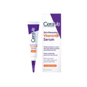 CeraVe Skin Renewing Vitamin C Serum 30ml เซรั่มผสมวิตามินซีบริสุทธิ์เข้มข้น 10% พร้อมเซราไมด์ 3 ชนิด ไฮยาลูโรนิก แอซิด และวิตามินบี 5 ช่วยให้ผิวกระจ่างใส เรียบเนียน และเติมความชุ่มชื้น เหมาะสำหรับทุกสภาพผิว