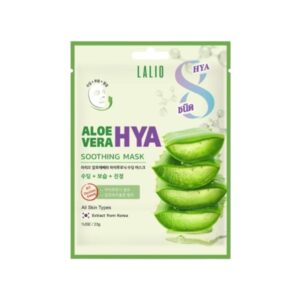 LALIO Aloe Vera Hya Soothing Mask แผ่นมาสก์หน้า 23g อุดมด้วยว่านหางจระเข้ ไฮยา 8 โมเลกุล คอลลาเจน และสารสกัดจากโสม ช่วยเพิ่มความชุ่มชื้น ฟื้นฟูและปลอบประโลมผิวแห้งกร้าน ให้กลับมาเนียนนุ่มและกระจ่างใส