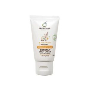 TROPICANA Coconut Oil Foot Cream 50g ครีมบำรุงเท้าน้ำมันมะพร้าว ผสมยูเรียและเชียร์บัตเตอร์ ลดส้นเท้าแตก ขจัดเซลล์ผิวตาย ลดกลิ่นอับ และบำรุงให้เท้านุ่มน่าสัมผัส