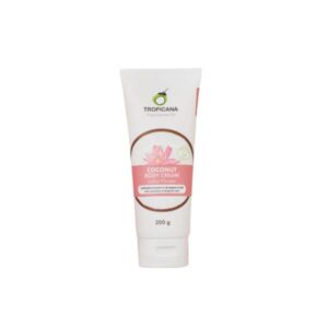TROPICANA Coconut Body Cream Lotus Flower 200g ครีมบำรุงผิวกายสูตรเข้มข้น อุดมด้วยน้ำมันมะพร้าวและสารสกัดดอกบัว ช่วยให้ผิวเนียนนุ่ม ชุ่มชื้นยาวนาน ลดความแห้งกร้าน บำรุงผิวกระจ่างใส