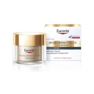 Eucerin Hyaluron Elastic Filler Night Cream 50ml ครีมกลางคืนฟื้นบำรุงผิว ลดริ้วรอยลึก เติมเต็มริ้วรอย กระชับและยืดหยุ่นผิว ลดจุดด่างดำ เหมาะสำหรับทุกสภาพผิว