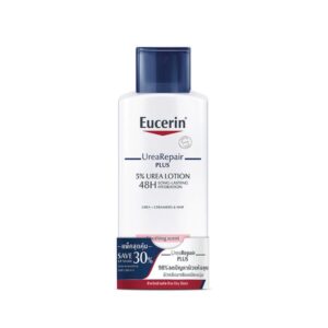 Eucerin UreaRepair Plus 5% Urea Lotion 250ml [แพ็คคู่] โลชั่นบำรุงผิวแห้งมาก ฟื้นบำรุงผิวลอกเป็นขุย เติมน้ำสู่ผิว ชุ่มชื้นยาวนาน 48 ชั่วโมง พร้อมเซราไมด์และ Gluco-Glycerol