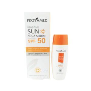 Provamed Sensitive Sun Aqua Serum SPF50 40ml เซรั่มกันแดดอ่อนโยน ผิวแพ้ง่าย ซึมซาบเร็ว ไม่เหนียว ไม่อุดตันรูขุมขน พร้อม Ceramide, Allantoin, Hyaluronic Acid และ Vitamin E บำรุงผิวให้แข็งแรง