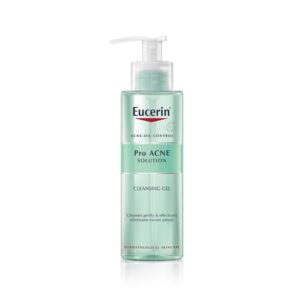 Eucerin Pro ACNE Solution Cleansing Gel 200 ml เจลทำความสะอาดผิวหน้าล้ำลึก ลดความมันส่วนเกิน ชำระล้างสิ่งสกปรกและเครื่องสำอาง ป้องกันสิว เหมาะสำหรับผิวมันและผิวบอบบางแพ้ง่าย