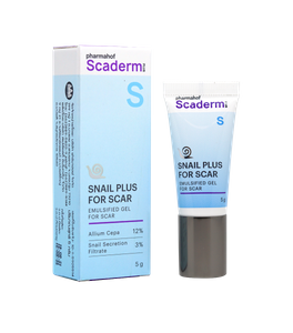 Scaderm Plus+ Gel 5g เจลลดรอยสิวและแผลเป็นจากฝรั่งเศส ด้วยเทคโนโลยี Nanosphere ลดรอยแดง จุดด่างดำ ลดการอักเสบจากสิว ซึมเร็ว ไม่เหนอะ ใช้เป็นเบสก่อนแต่งหน้าได้