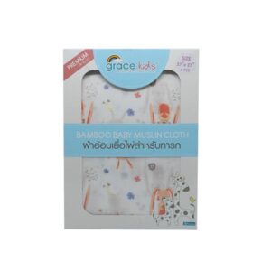 Grace Kids ผ้าอ้อมเยื่อไผ่ ขนาด 27 X 27 นิ้ว 6 ชิ้น ผลิตจากใยไผ่ธรรมชาติผสมผ้าฝ้าย เนื้อนุ่ม ระบายอากาศดี ซับน้ำได้ยอดเยี่ยม ปลอดภัยสำหรับทารก