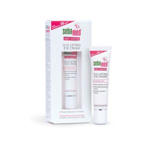 SEBAMED Anti‑Ageing Q10 Lifting Eye Cream 15ml ครีมบำรุงผิวรอบดวงตาสูตรอ่อนโยน ช่วยลดเลือนริ้วรอย เติมความชุ่มชื้น และปลอบประโลมผิวบอบบาง ด้วย Co‑enzyme Q10 และสารบำรุงเข้มข้น เหมาะสำหรับผิวรอบดวงตาที่ต้องการการดูแลเป็นพิเศษ.