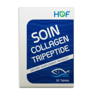 HOF Soin Collagen Tripeptide 1000 mg 30 เม็ด คอลลาเจนไตรเปปไทด์เข้มข้นจากปลาน้ำจืด ช่วยเพิ่มความชุ่มชื้นให้ผิว ลดเลือนริ้วรอย และสนับสนุนสุขภาพกระดูกและข้อ เหมาะสำหรับผู้ที่ต้องการดูแลผิวพรรณและร่างกายจากภายในสู่ภายนอก