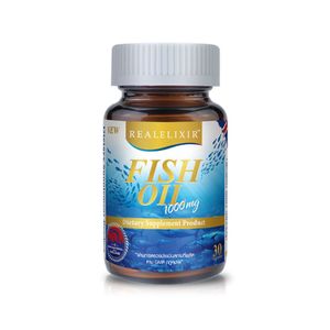 Real Elixir Fish Oil 1000 mg 30 แคปซูล น้ำมันปลาจากทะเลน้ำลึก พร้อม EPA, DHA และวิตามิน E ช่วยดูแลหัวใจ สมอง และระบบไหลเวียนเลือด พร้อมรับประทานง่ายทุกวัน