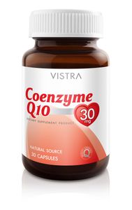 Vistra Coenzyme Q10 Softgel 30 mg 30 แคปซูล โคเอนไซม์ Q10 คุณภาพสูง ช่วยเสริมพลังงานให้เซลล์ บำรุงหัวใจ และต้านอนุมูลอิสระ เหมาะสำหรับดูแลสุขภาพทุกวัน