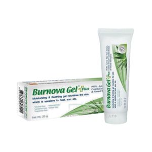 Burnova Gel Plus 25g เจลว่านหางจระเข้ธรรมชาติ เติมความชุ่มชื้นและปลอบประโลมผิวที่บอบบาง เหมาะสำหรับผิวแพ้ง่าย สิว และผิวแห้งกร้าน สูตรอ่อนโยน ซึมง่าย