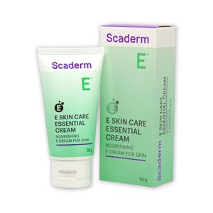 Scaderm E Skin Care Essential Cream 50g ครีมวิตามินอีเข้มข้นช่วยเติมความชุ่มชื้นให้ผิว ปลอบประโลมลดการอักเสบ พร้อมต้านอนุมูลอิสระ เหมาะสำหรับใช้บำรุงผิวทั่วไปทุกวัน