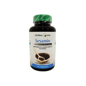 Herbal One Sesamin 200 กรัม — ผลิตภัณฑ์เสริมอาหารจากงาดำสกัด ให้สารเซซามิน ช่วยบำรุงตับ เสริมสารต้านอนุมูลอิสระ และดูแลสุขภาพโดยรวม เหมาะสำหรับผู้ที่ต้องการดูแลสุขภาพระยะยาว