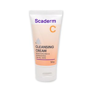 Scaderm Cleansing Cream 50g ครีมทำความสะอาดผิวหน้าเนื้อครีม สูตร pH5.5 อ่อนโยน เหมาะสำหรับทุกสภาพผิว แม้ผิวแพ้ง่าย ช่วยขจัดสิ่งสกปรกและแบคทีเรีย พร้อมเติมความชุ่มชื้นให้ผิวไม่แห้งตึง